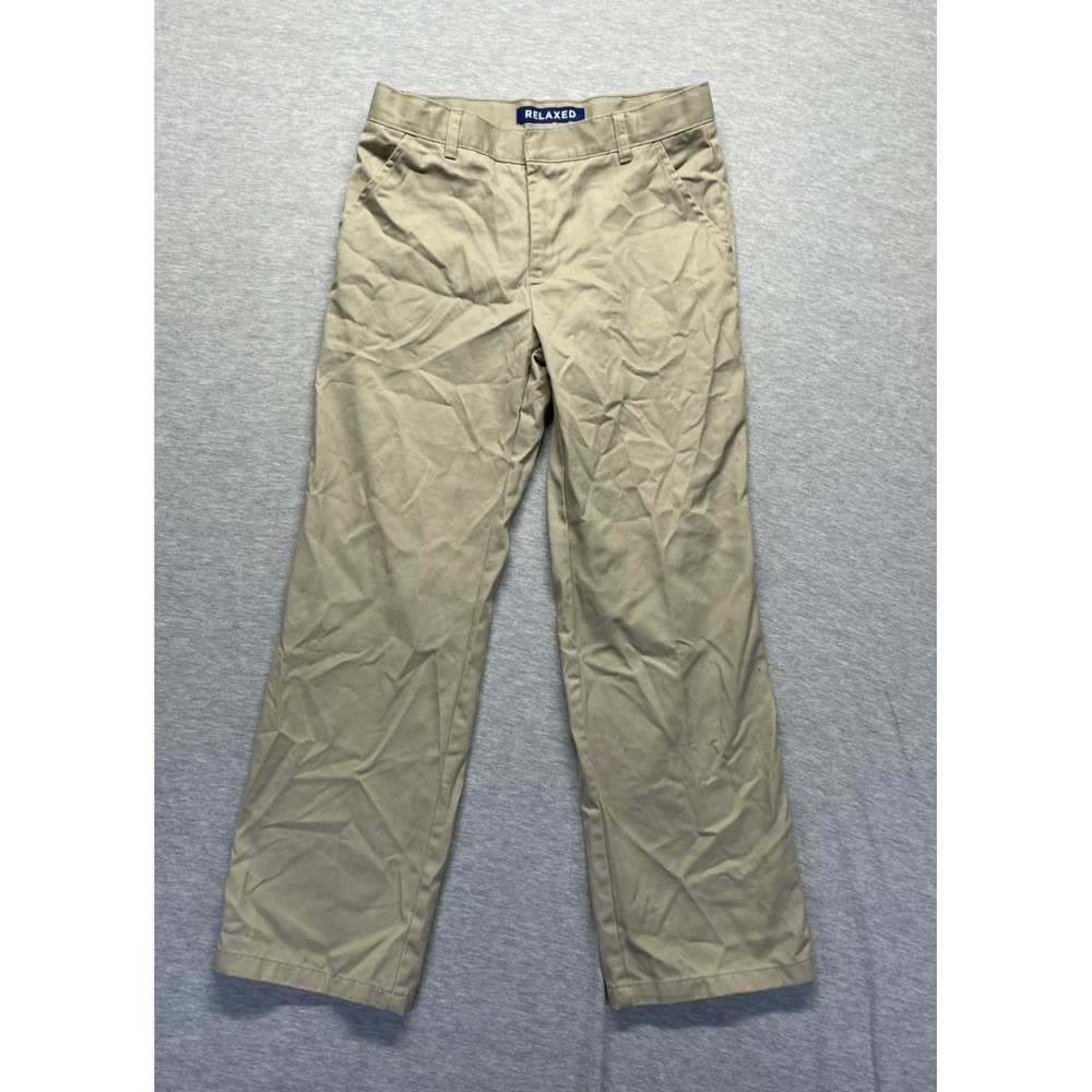 French Toast Chino Pants Boys 14 Husky Tan Beige Cotton Relaxed Fit Straight Leg